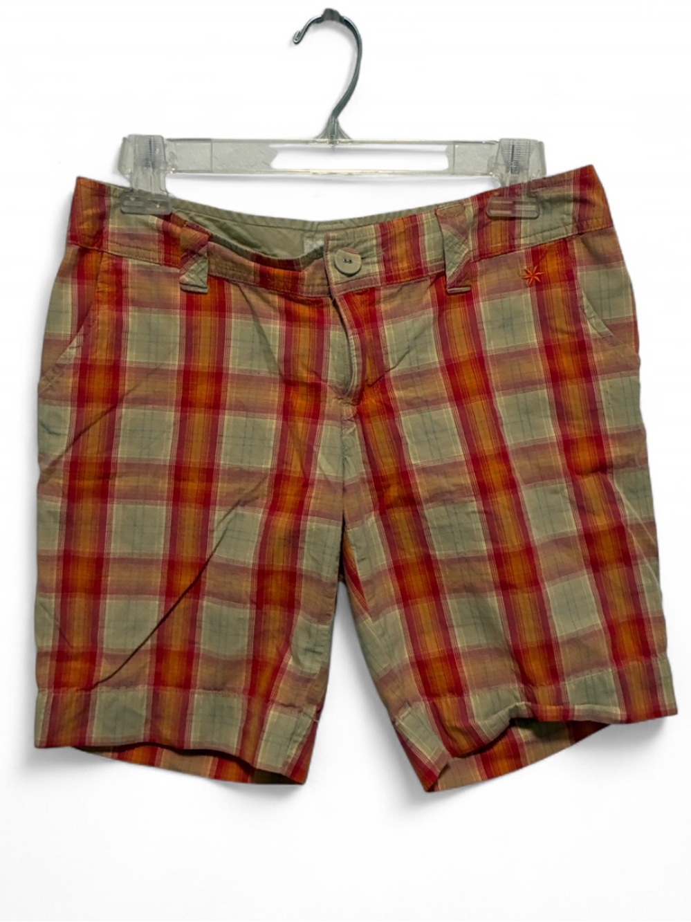 Y2K So Wear Orange Plaid Bermuda Shorts